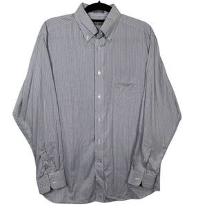 Daniel Cremieux Signature Button Down Shirt Blue Rust White Plaid Size Medium 80